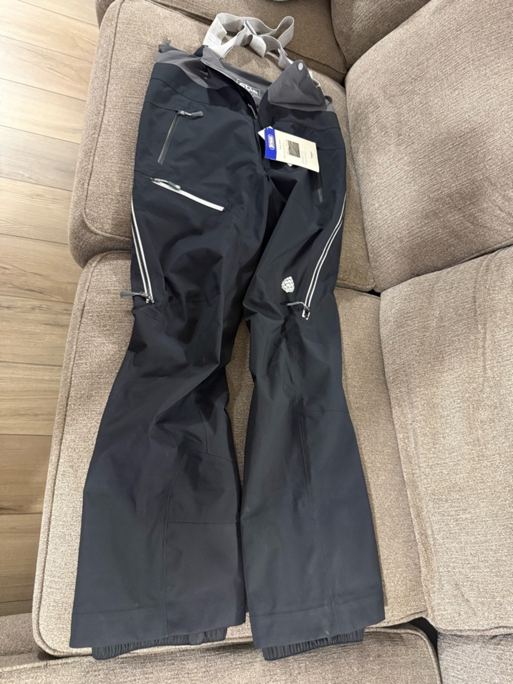 New Womens Stio Environ Ski Bibs Med Long Abyss Black MSRP $479